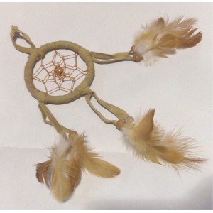 dream catcher 6 cm cuir crème