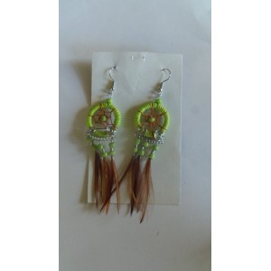 boucle d'oreilles dreamcatcher vert