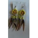 boucle d'oreilles dreamcatcher jeaune