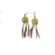 boucle d'oreilles dreamcatcher jeaune