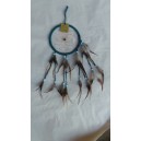 dream catcher 16cm cuir bleu turquoise