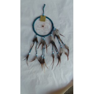 dream catcher 16cm cuir turquoise