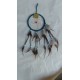 dream catcher 16cm cuir bleu turquoise